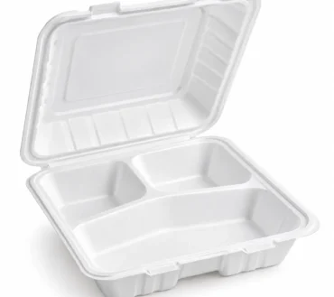 9” x 9” Hinged Takeout Container – 3 Compartment